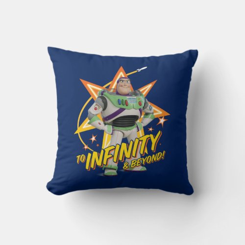 Toy Story 4  Buzz To Infinity  Beyond Stars Throw Pillow