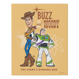 Toy Story 4   Buzz & Woody "Dynamic Duo" Faux Canvas Print