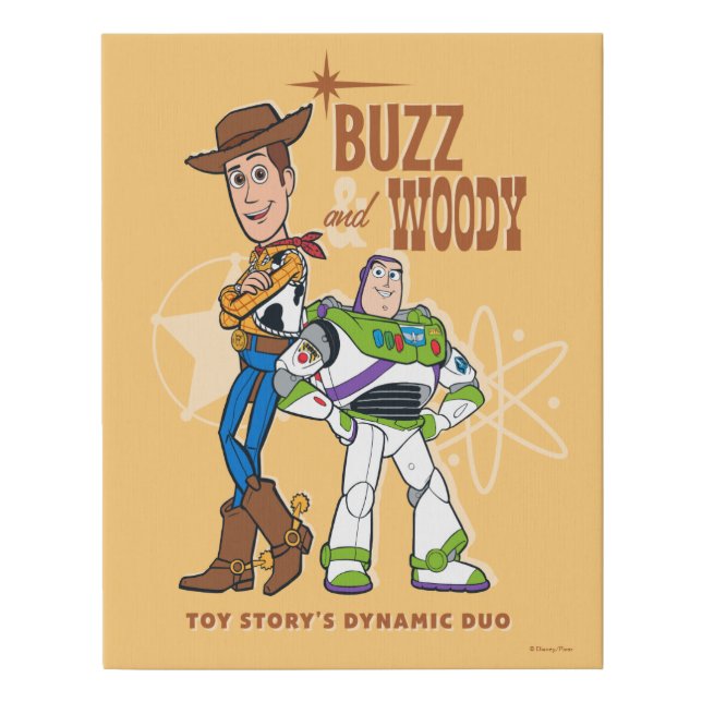 Toy Story 4 | Buzz & Woody "Dynamic Duo" Faux Canvas Print (Front)