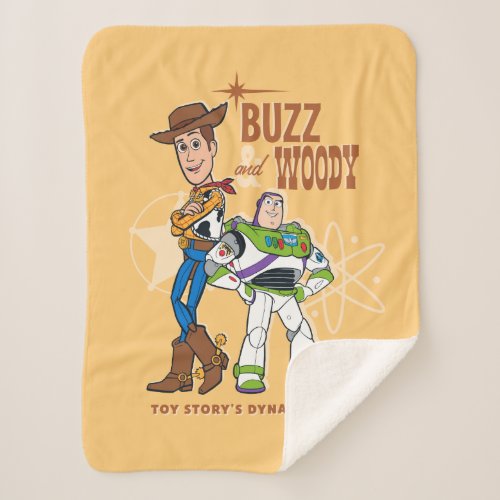 Toy Story 4  Buzz  Woody Dynamic Duo Sherpa Blanket