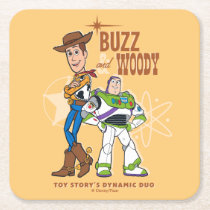 Toy Story 4 | Buzz & Woody "Dynamic Duo" Square Paper Coaster