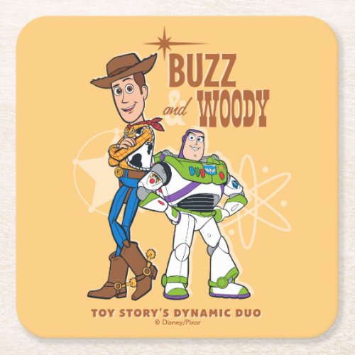 Toy Story 4  Buzz  Woody Dynamic Duo Square Paper Coaster