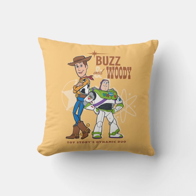Toy Story 4 | Buzz & Woody "Dynamic Duo" Throw Pillow (Front)