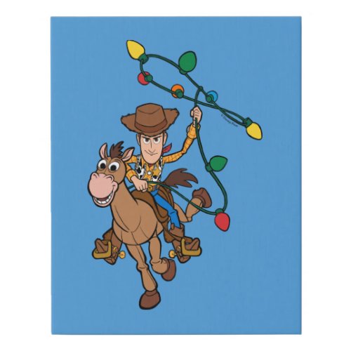 Toy Story 4  Forky  Candy Cane Faux Canvas Print