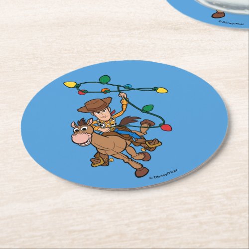 Toy Story 4  Forky  Candy Cane Round Paper Coaster