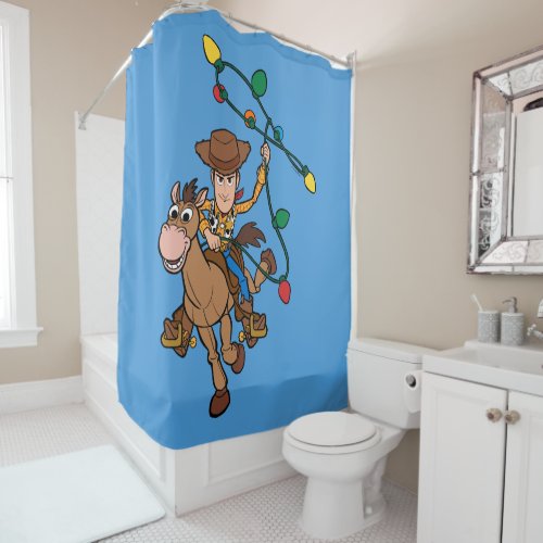 Toy Story 4  Forky  Candy Cane Shower Curtain