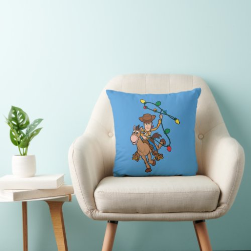 Toy Story 4  Forky  Candy Cane Throw Pillow