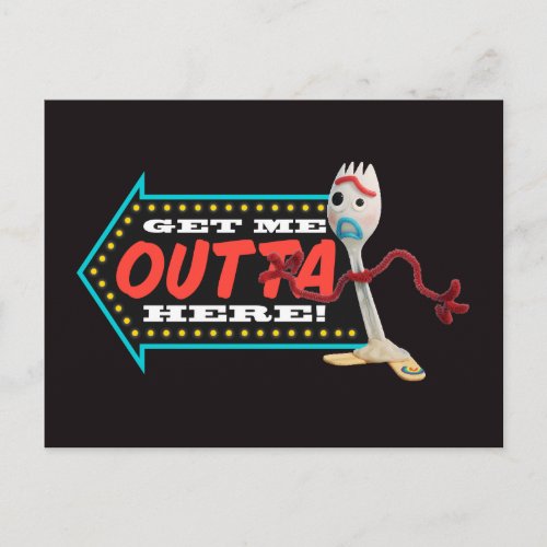 Toy Story 4  Forky Get Me Outta Here Postcard