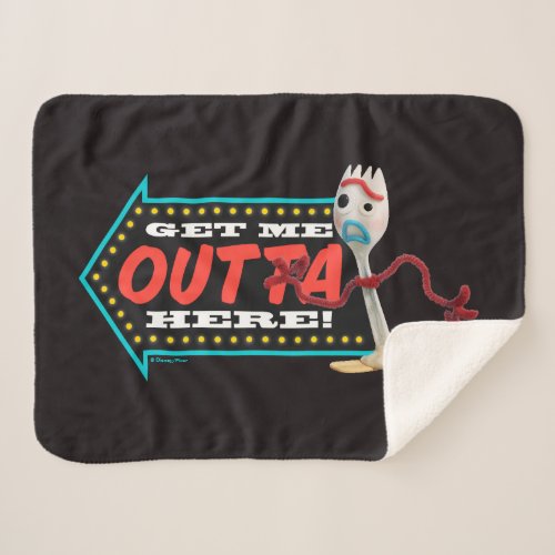 Toy Story 4  Forky Get Me Outta Here Sherpa Blanket
