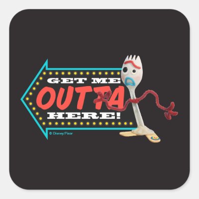 Toy Story 4 | Forky "Get Me Outta Here" Square Sticker