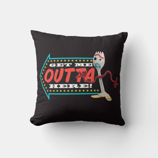 Toy Story 4 | Forky "Get Me Outta Here" Throw Pillow (Front)