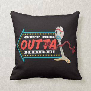 Toy Story 4 Forky "Get Me Outta Here" Throw Pillow