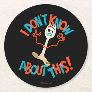 Toy Story 4   Forky "I Don't Know About This!" Round Paper Coaster
