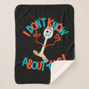 Toy Story 4   Forky "I Don't Know About This!" Sherpa Blanket