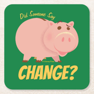 Toy Story 4   Hamm Illustration Square Paper Coaster