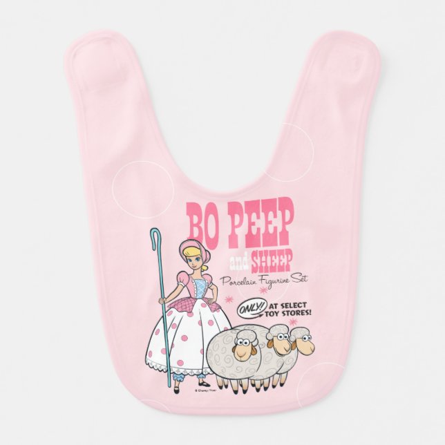 Toy Story 4 | Retro Bo Peep Figure Set Ad Baby Bib (Front)