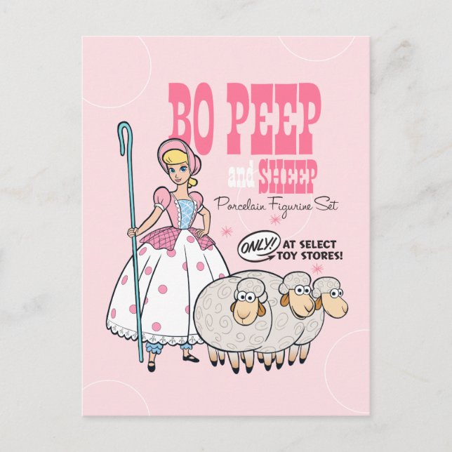 Toy Story 4 | Retro Bo Peep Figure Set Ad Postcard (Front)
