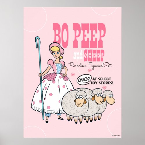 Toy Story 4  Retro Bo Peep Figure Set Ad Poster