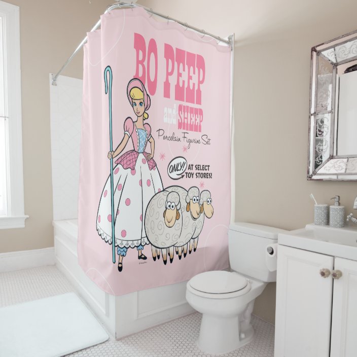 Toy Story 4 Retro Bo Peep Figure Set Ad Shower Curtain Zazzle Com