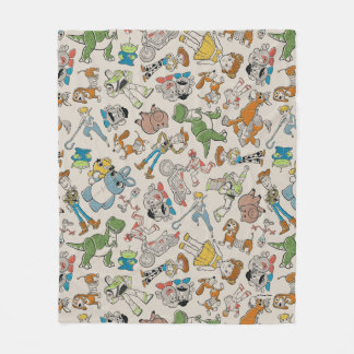 Toy Story 4 | Retro Character Toss Pattern Fleece Blanket