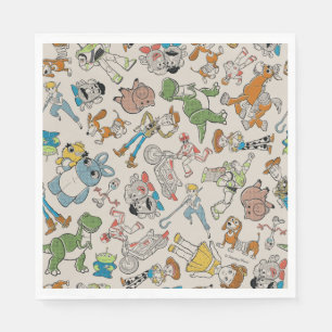 Toy Story 4 Retro Character Toss Pattern Napkins