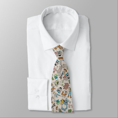Toy Story 4 | Retro Character Toss Pattern Neck Tie