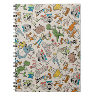 Toy Story 4 Retro Character Toss Pattern Notebook