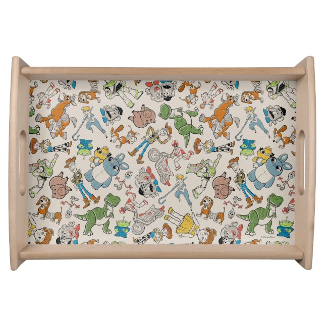 Toy Story 4 | Retro Character Toss Pattern Serving Tray (Front)