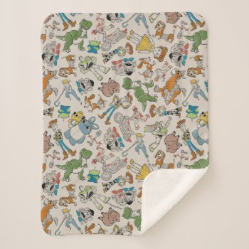 Toy Story 4 | Retro Character Toss Pattern Sherpa Blanket by ToyStory at Zazzle