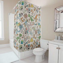 Toy Story 4 | Retro Character Toss Pattern Shower Curtain