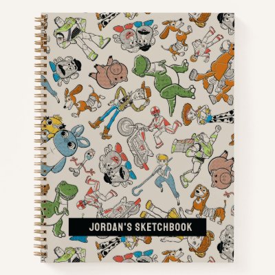 Toy Story 4 | Retro Character Toss Pattern Sketch Notebook