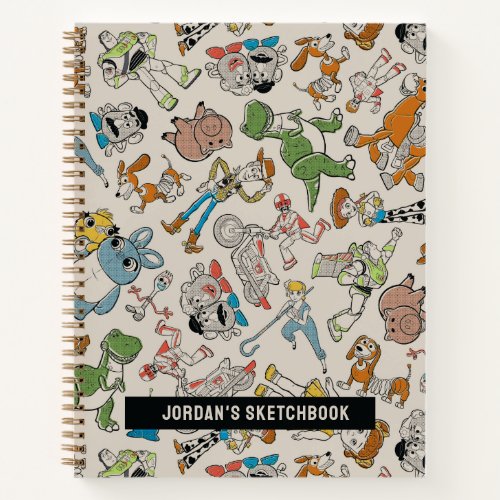 Toy Story 4  Retro Character Toss Pattern Sketch Notebook