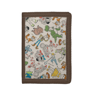 Toy Story 4 Retro Character Toss Pattern Trifold Wallet