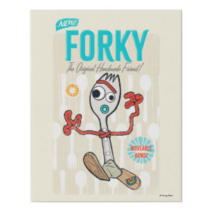 Toy Story 4 Retro Forky Toy Ad Faux Canvas Print