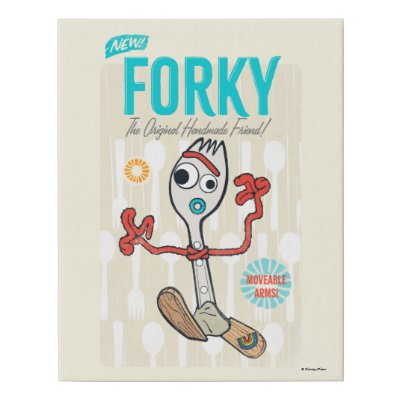 Toy Story 4 | Retro Forky Toy Ad Faux Canvas Print