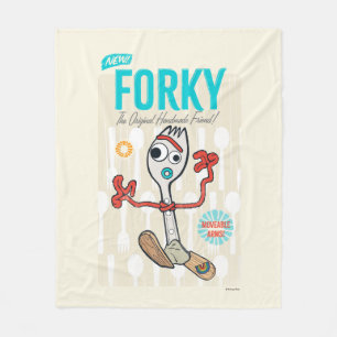 Toy Story 4 Retro Forky Toy Ad Fleece Blanket