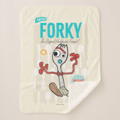Toy Story 4 | Retro Forky Toy Ad Sherpa Blanket