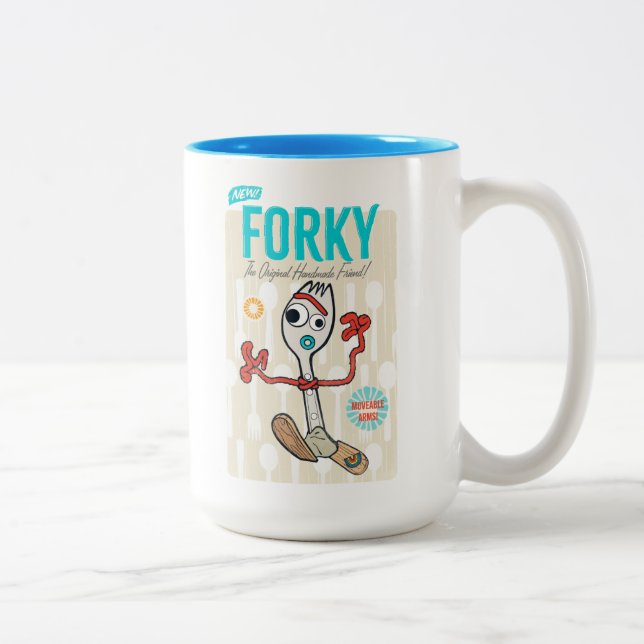 Toy Story 4 | Retro Forky Toy Ad Two-Tone Coffee Mug (Right)