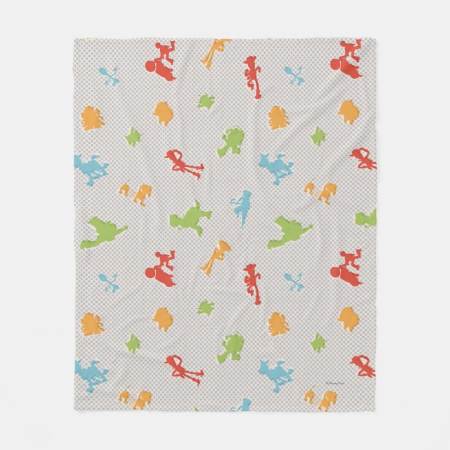 Toy Story 4 | Retro Toy Shape Toss Pattern Fleece Blanket (Front)