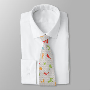 Toy Story 4   Retro Toy Shape Toss Pattern Neck Tie