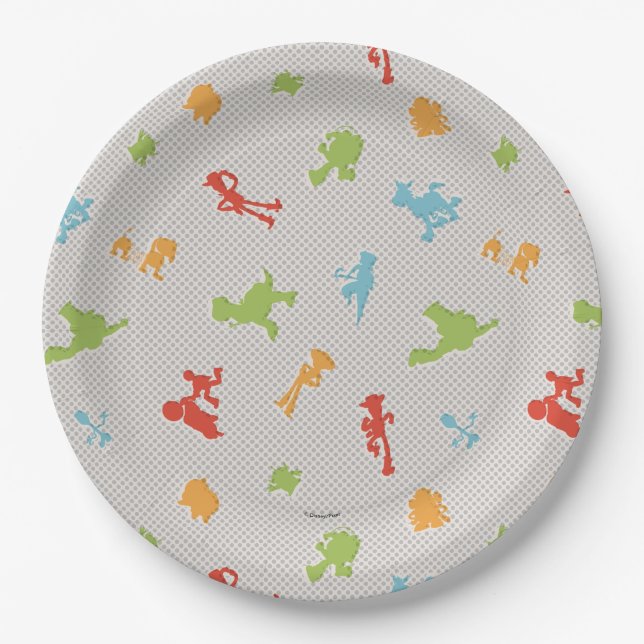 Toy Story 4 | Retro Toy Shape Toss Pattern Paper Plates (Front)