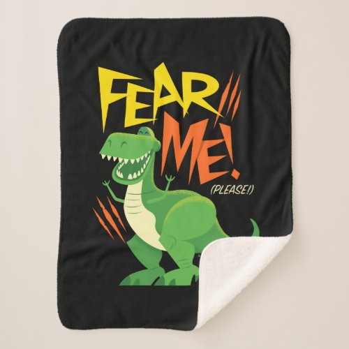 Toy Story 4  Rex Fear Me Sherpa Blanket