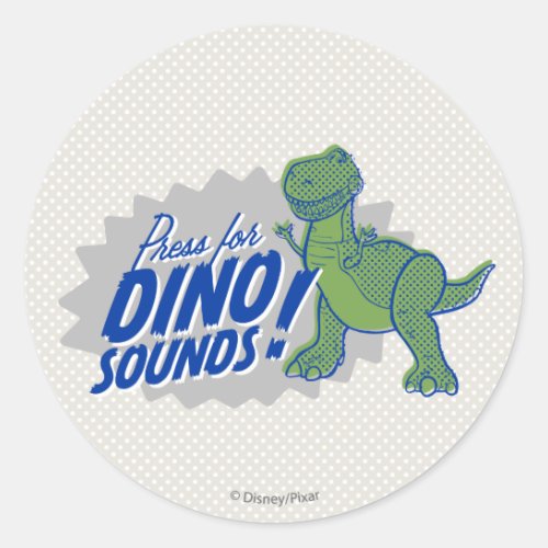 Toy Story 4  Rex Press For Dino Sounds Classic Round Sticker