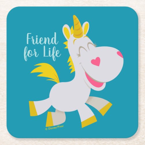 Toy Story 4  Smiling Buttercup Illustration Square Paper Coaster