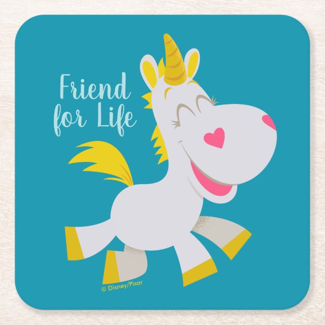 Toy Story 4 | Smiling Buttercup Illustration Square Paper Coaster (Front)
