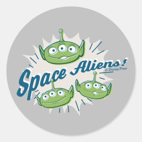 Toy Story 4  Space Aliens Retro Graphic Classic Round Sticker