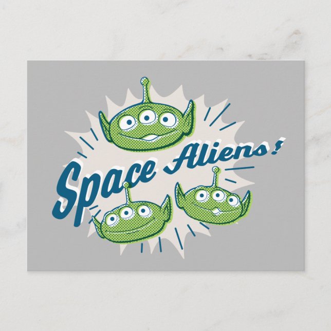 Toy Story 4 | "Space Aliens" Retro Graphic Postcard (Front)