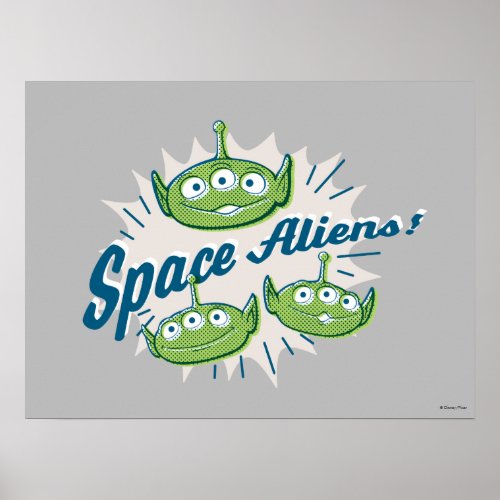 Toy Story 4  Space Aliens Retro Graphic Poster