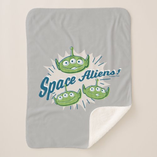 Toy Story 4  Space Aliens Retro Graphic Sherpa Blanket
