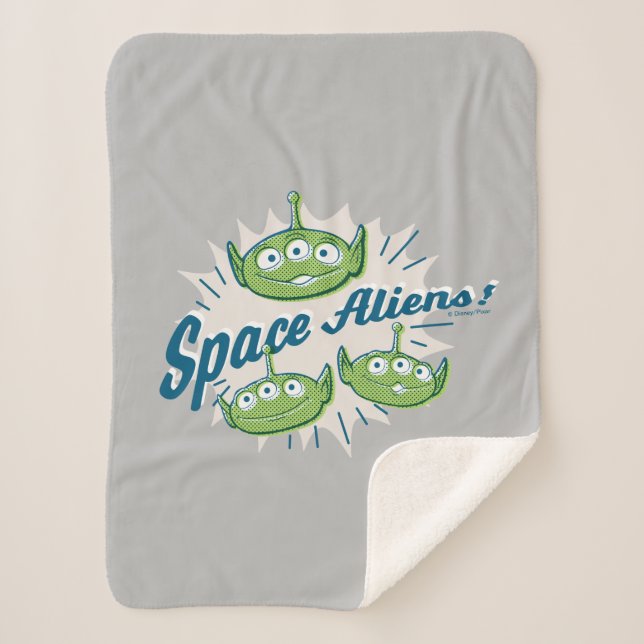 Toy Story 4 | "Space Aliens" Retro Graphic Sherpa Blanket (Front)